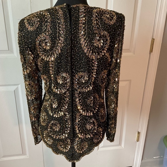 Stenay beaded top. size L. silk - Picture 6 of 9